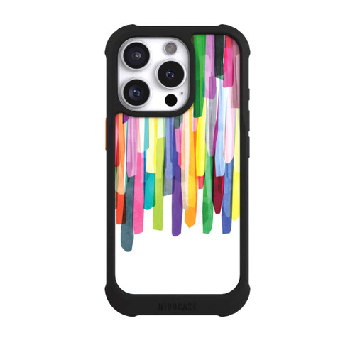 Apple iPhone 16 Pro NIVOmax Bunte Streifen Weißer Hintergrund