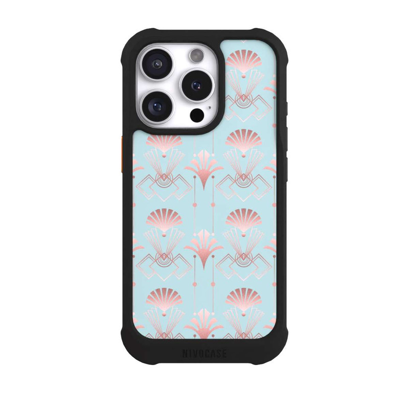 iPhone 16 Pro NIVOmax Art Deco Rose Gold Elegance Blue