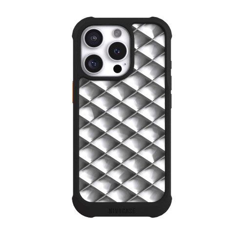 Apple iPhone 16 Pro NIVOmax Glamour Silver Squares