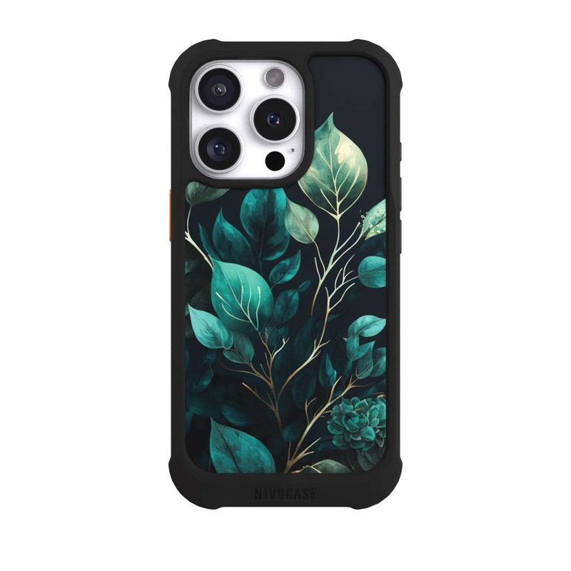 iPhone 16 Pro NIVOmax Eukalyptus dunkler Hintergrund