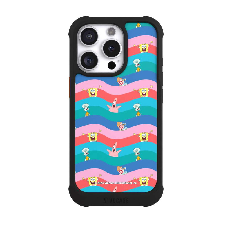 iPhone 16 Pro NIVOmax Spongebob Freunde Bunte Wellen