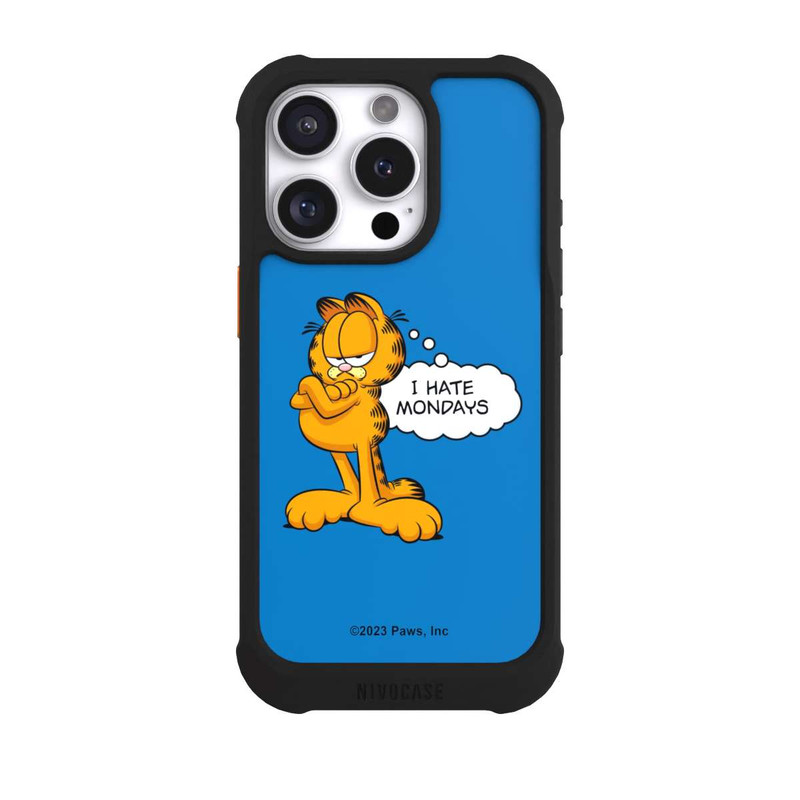 iPhone 16 Pro NIVOmax Garfield I Hate Mondays Blau