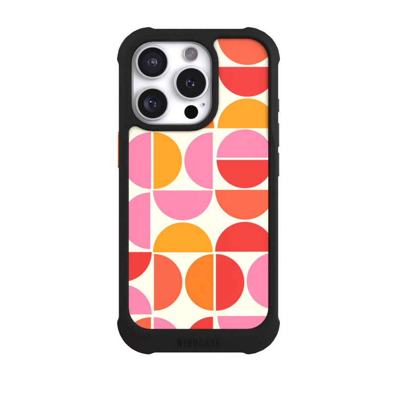 iPhone 16 Pro NIVOmax Retro Trend Muster Orange