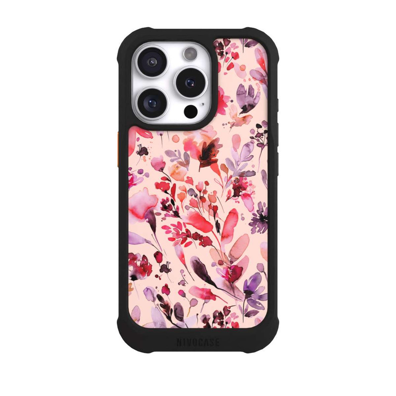 iPhone 16 Pro NIVOmax Fleurs artistiques Viva Magenta