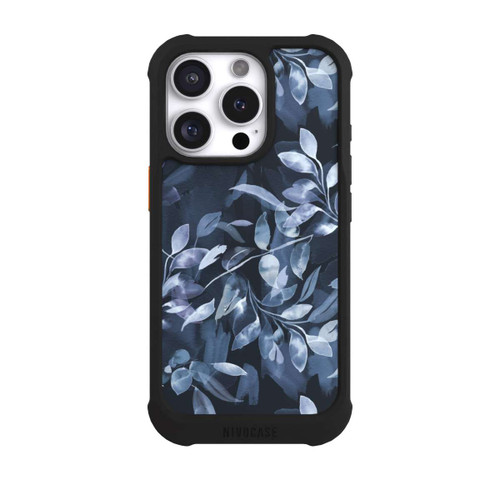 Apple iPhone 16 Pro NIVOmax Aquarelle Feuilles Mystiques Marine