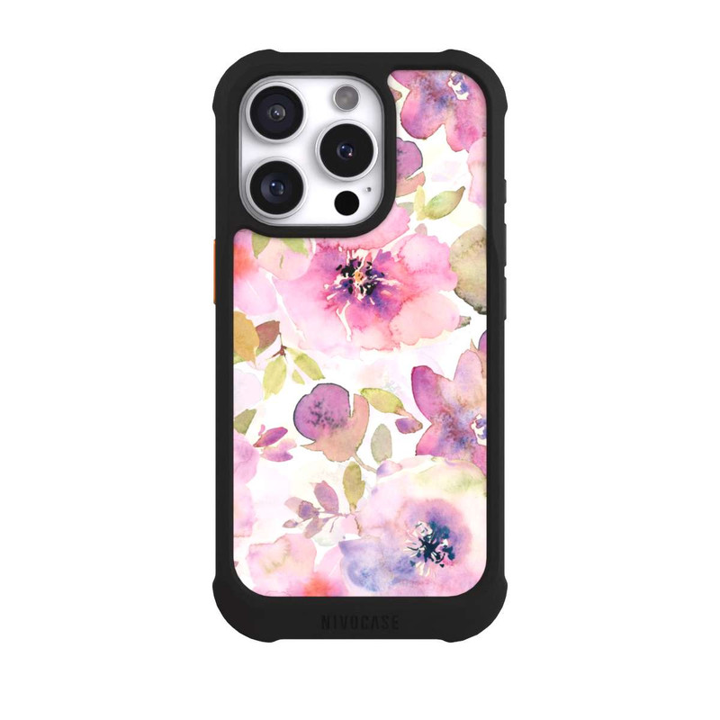 iPhone 16 Pro NIVOmax Tapete mit rosa Blumen