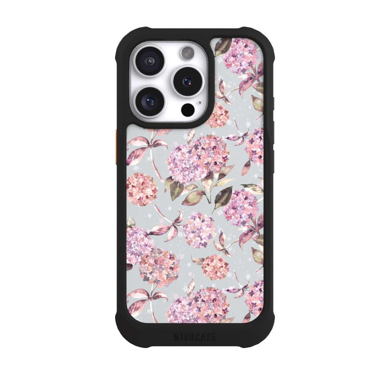 iPhone 16 Pro NIVOmax Pastel Magic Hydrangea Floral Watercolor Pink