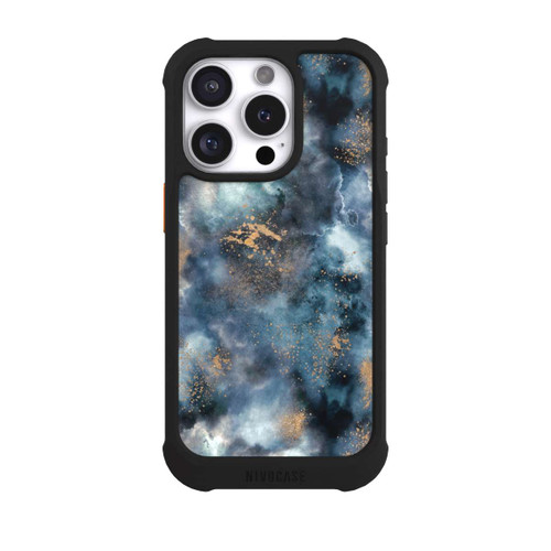 Apple iPhone 16 Pro NIVOmax Smoky Marble Watercolor Navy