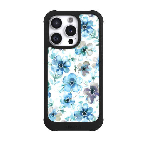 Apple iPhone 16 Pro NIVOmax Blaues Blumenmuster Trendy