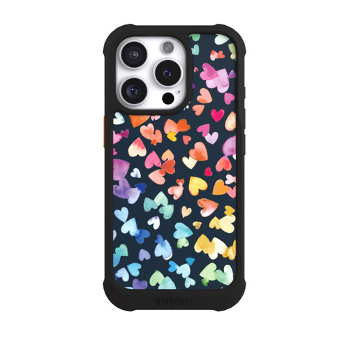 Apple iPhone 16 Pro NIVOmax Valentinstag Herzen Schwarz