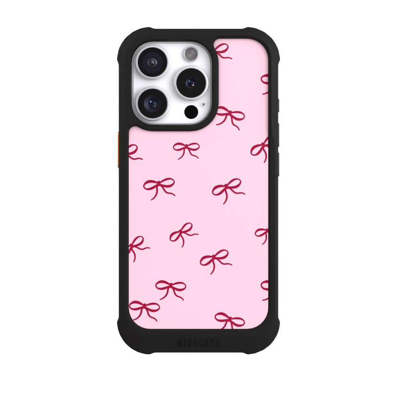 iPhone 16 Pro NIVOmax Bows Red Pink Pattern