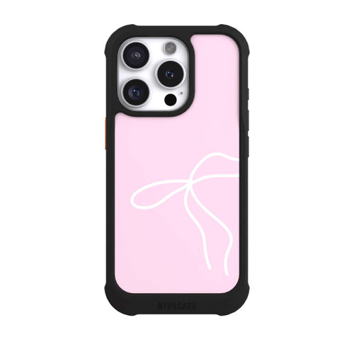 Apple iPhone 16 Pro NIVOmax Trendy Schleife Weiß Rosa