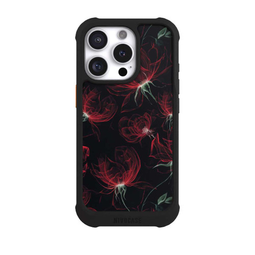 Apple iPhone 16 Pro NIVOmax Tapete mit roten Blumen