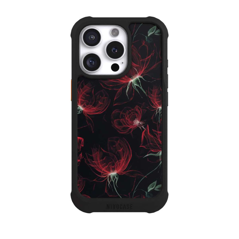 iPhone 16 Pro NIVOmax Tapete mit roten Blumen