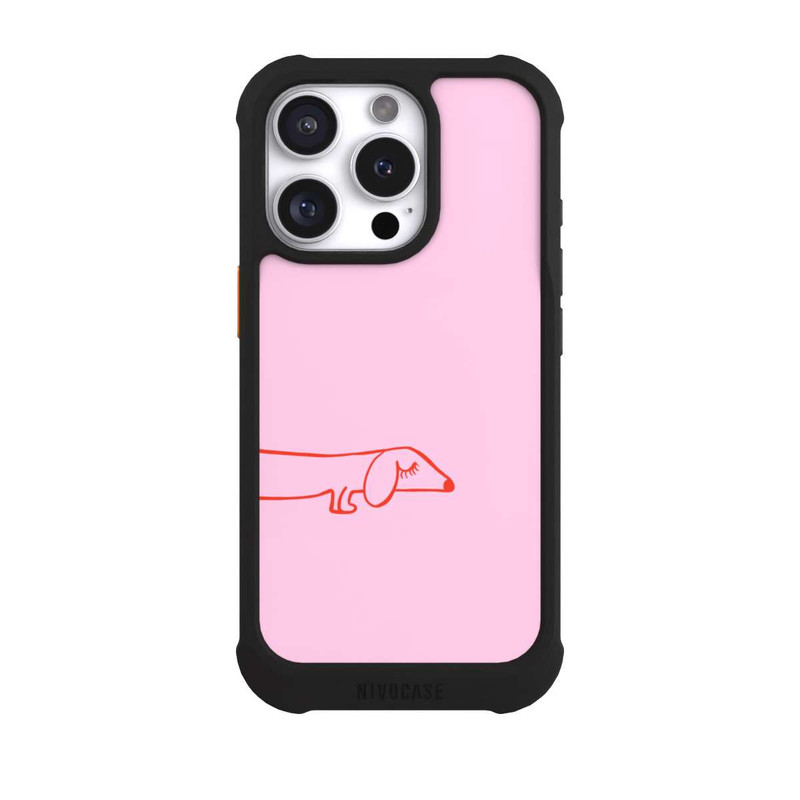 iPhone 16 Pro NIVOmax Dachshund Illustration Pink