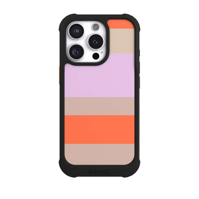 iPhone 16 Pro NIVOmax Moca Lila Orange Stripes