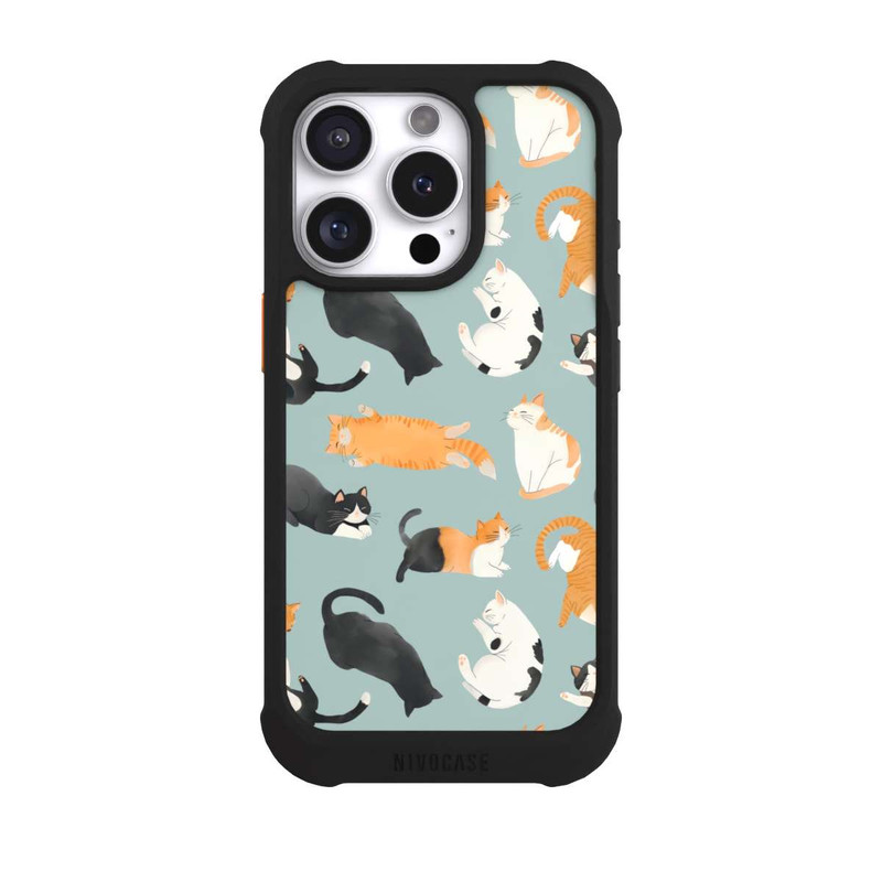 iPhone 16 Pro NIVOmax Cats Pattern