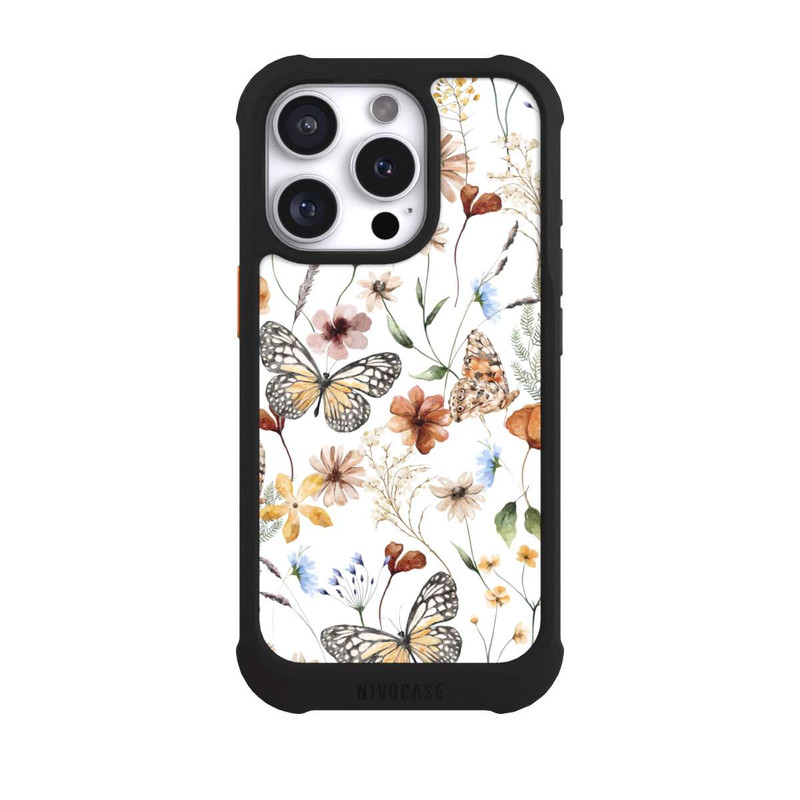 iPhone 16 Pro NIVOmax Wildflowers and Butterflies Pattern