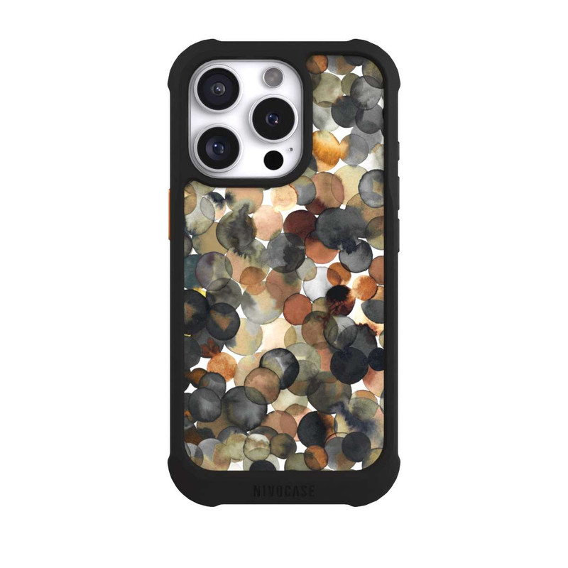 iPhone 16 Pro NIVOmax Watercolor Dots Brown Pattern