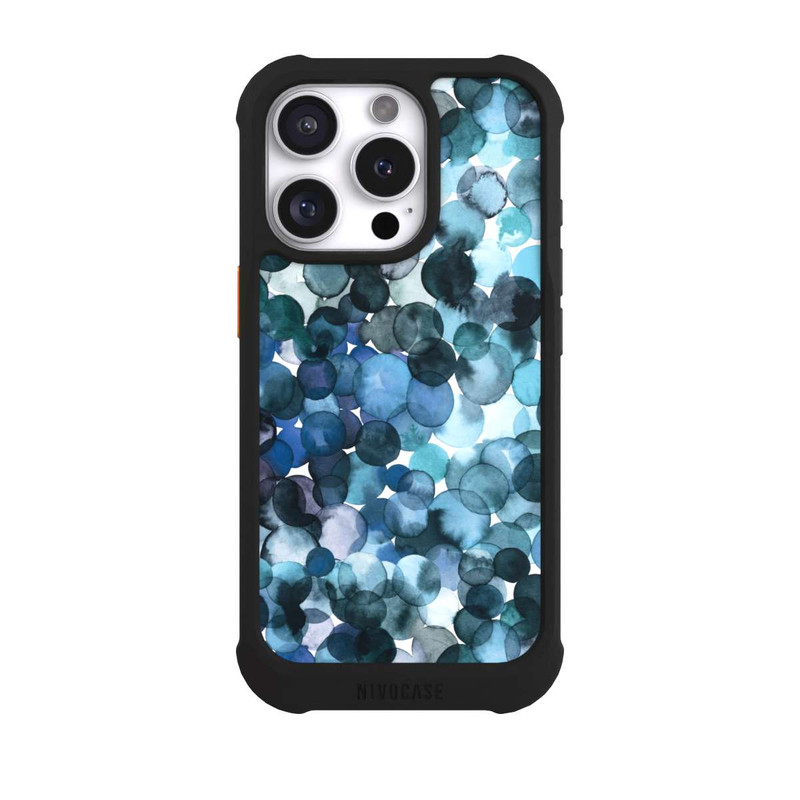 iPhone 16 Pro NIVOmax Watercolor Dots Blue Pattern
