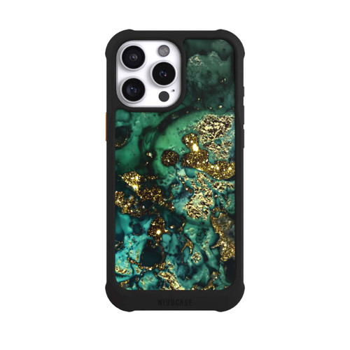Apple iPhone 16 Pro Max NIVOmax Cyan Glitzer Marmorlook