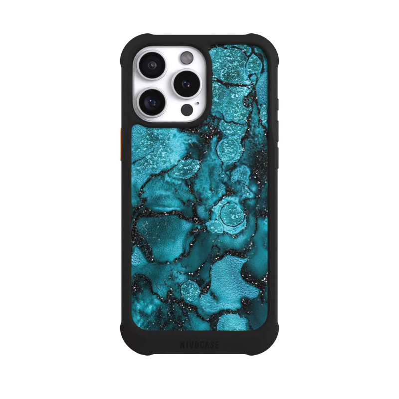 iPhone 16 Pro Max NIVOmax  Blauer Glitzerlook