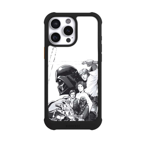 Apple iPhone 16 Pro Max NIVOmax StarWars Charaktere - Schwarz-Weiß