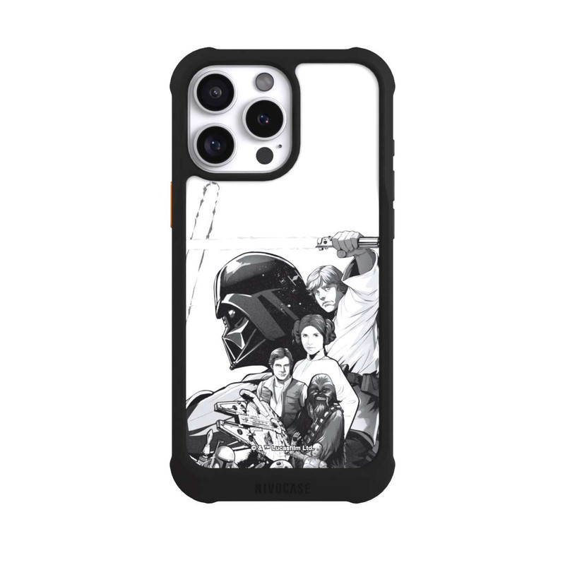 iPhone 16 Pro Max NIVOmax StarWars Charaktere - Schwarz-Weiß