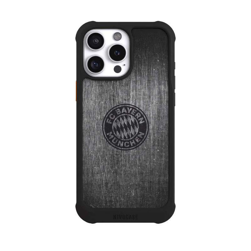 iPhone 16 Pro Max NIVOmax Metalllook FCB Logo einfarbig