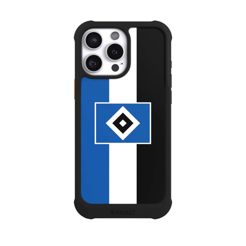 iPhone 16 Pro Max NIVOmax HSV Streifen - Blau-Weiß-Schwarz