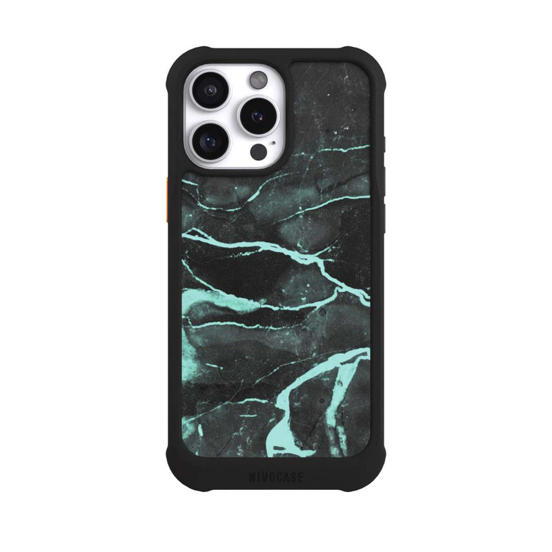 iPhone 16 Pro Max NIVOmax Marbre gris et bleu