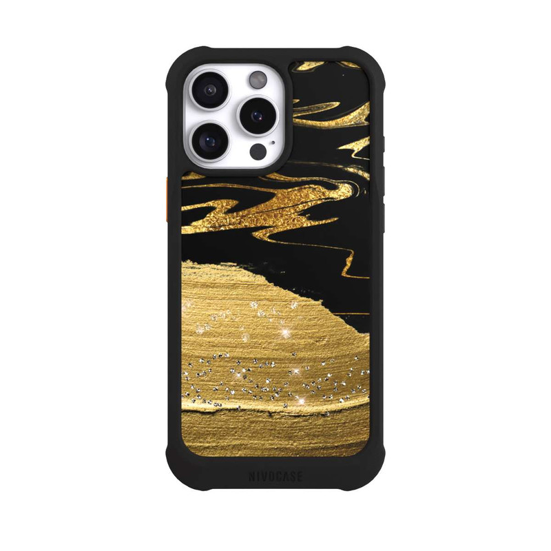 iPhone 16 Pro Max NIVOmax Veines d'aspect doré en marbre