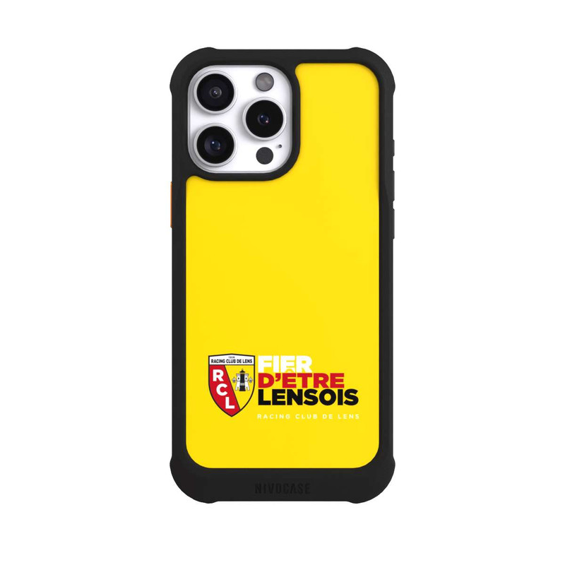 iPhone 16 Pro Max NIVOmax Fond Logo RCL Jaune