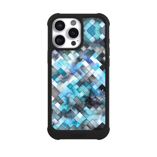 Apple iPhone 16 Pro Max NIVOmax stimmungsvolles geometrisches Muster blau