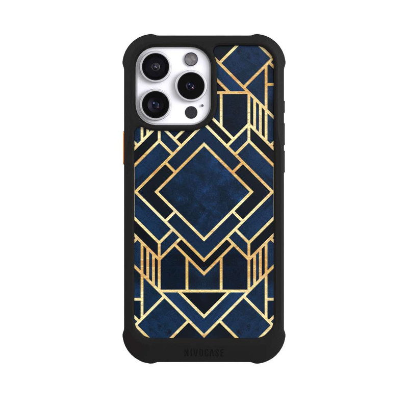 iPhone 16 Pro Max NIVOmax Kunst Deko Blau Golddruck