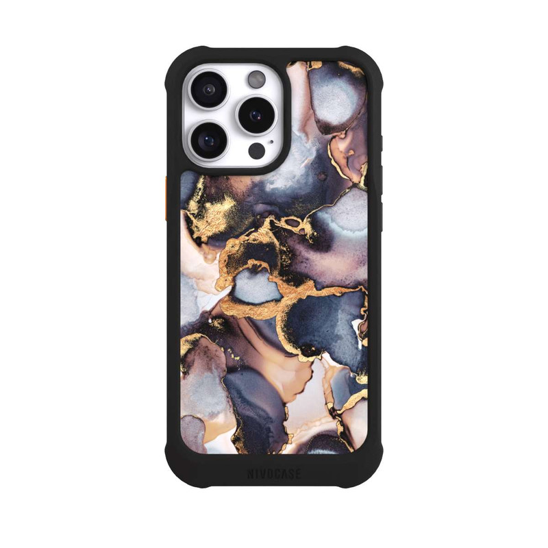 iPhone 16 Pro Max NIVOmax Verträumte Tinte Grau-Golddruck