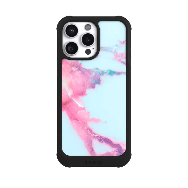 iPhone 16 Pro Max NIVOmax Hellblauer schillernder Adermarmor