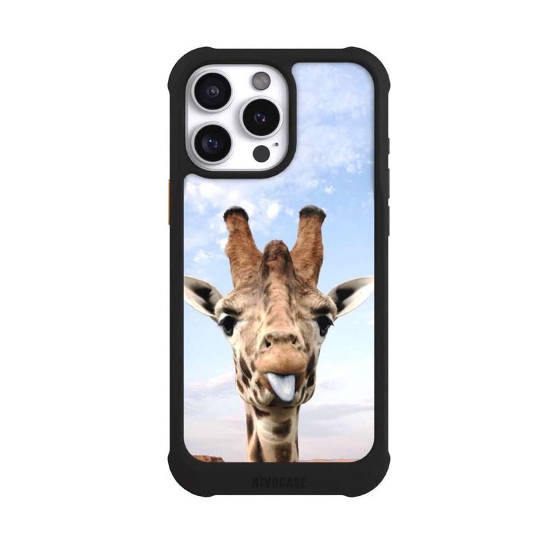 iPhone 16 Pro Max NIVOmax Girafe sur la route