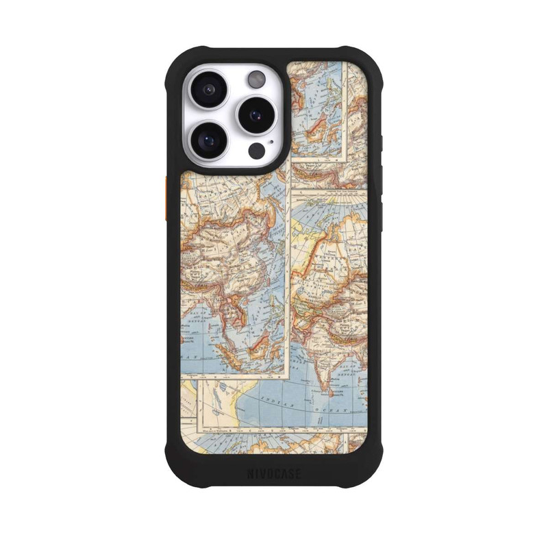 iPhone 16 Pro Max NIVOmax Carte du monde vintage