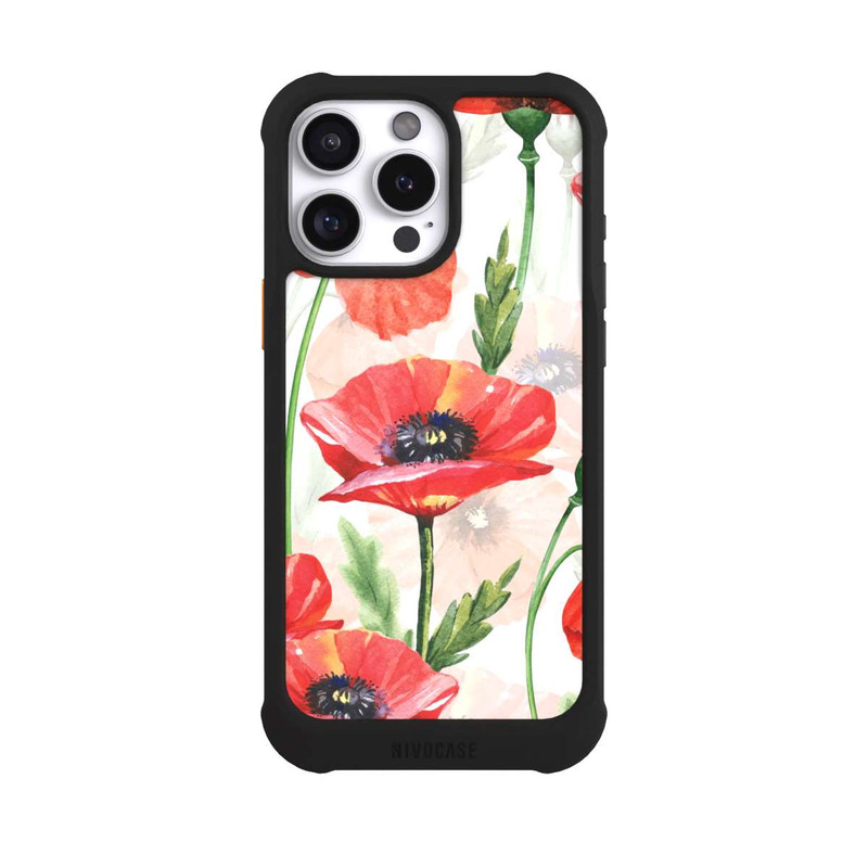 iPhone 16 Pro Max NIVOmax Wasserfarbe Mohnblumen