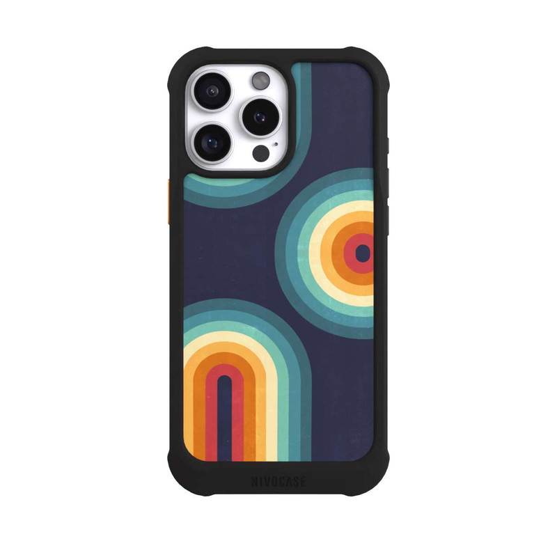 iPhone 16 Pro Max NIVOmax Double Rainbow on Blue