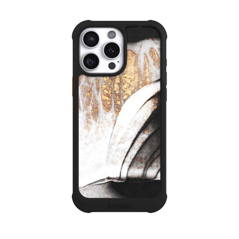 iPhone 16 Pro Max NIVOmax Schwarze und goldene Adern