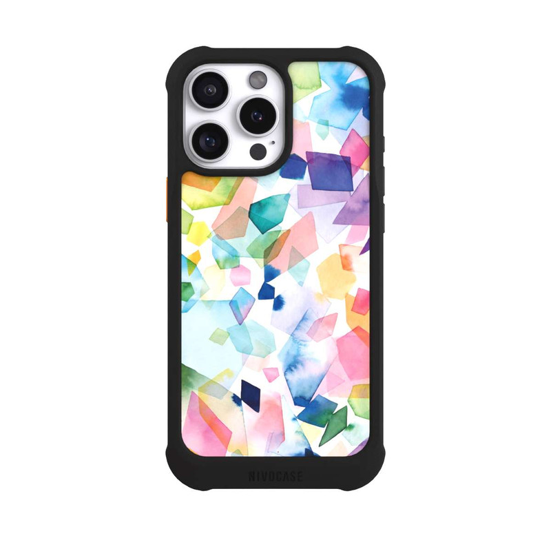 iPhone 16 Pro Max NIVOmax Bunte Aquarelledelsteine ​​und Diamanten