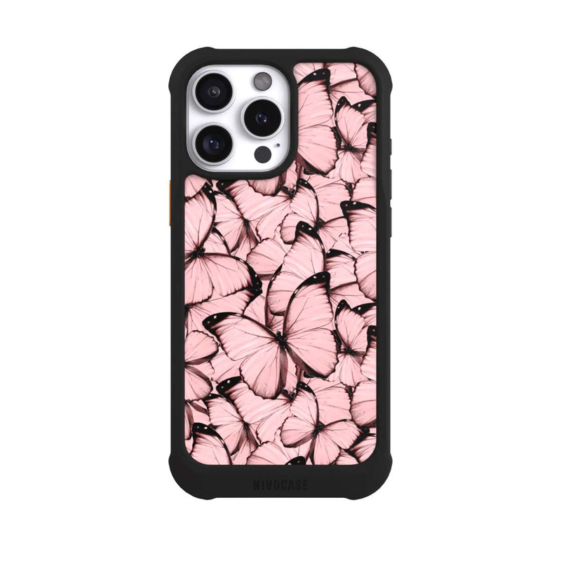 iPhone 16 Pro Max NIVOmax Rosa Schmetterling-Muster
