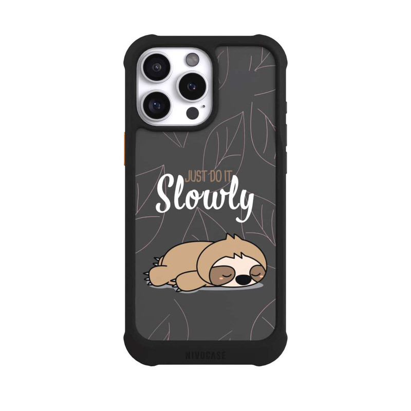 iPhone 16 Pro Max NIVOmax Just Do It Slowly Sloth Grey