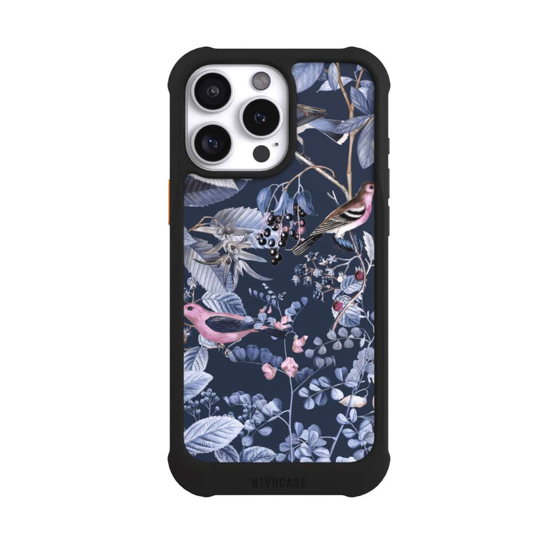 iPhone 16 Pro Max NIVOmax Oiseaux et Baies Bleu