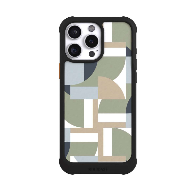 iPhone 16 Pro Max NIVOmax Futuristic Bauhaus Polygons Beige