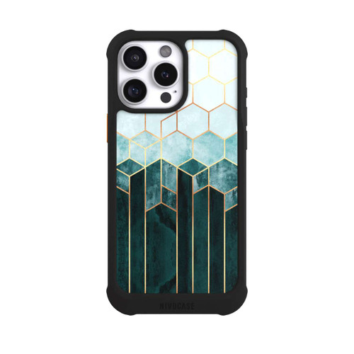 Apple iPhone 16 Pro Max NIVOmax Blaugrüne Sechsecke