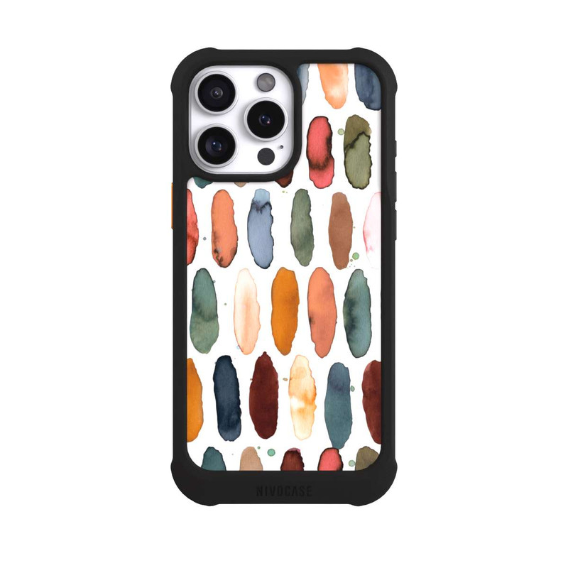 iPhone 16 Pro Max NIVOmax Watercolor Dashes Mineral Terracotta