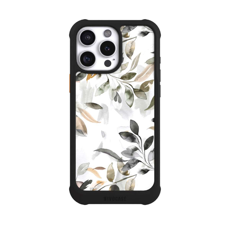 iPhone 16 Pro Max NIVOmax Feuilles neutres à l’aquarelle